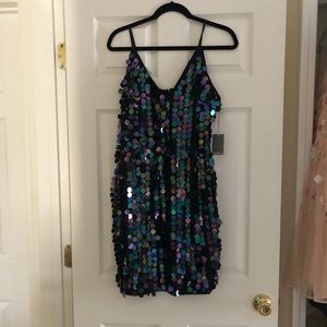 Sequin mini dress.